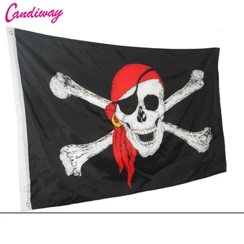 Huge 3x5 FT Skull Crossbones Jolly Roger Pirate Flags With Grommets Decoration bandeira skull bones pirate