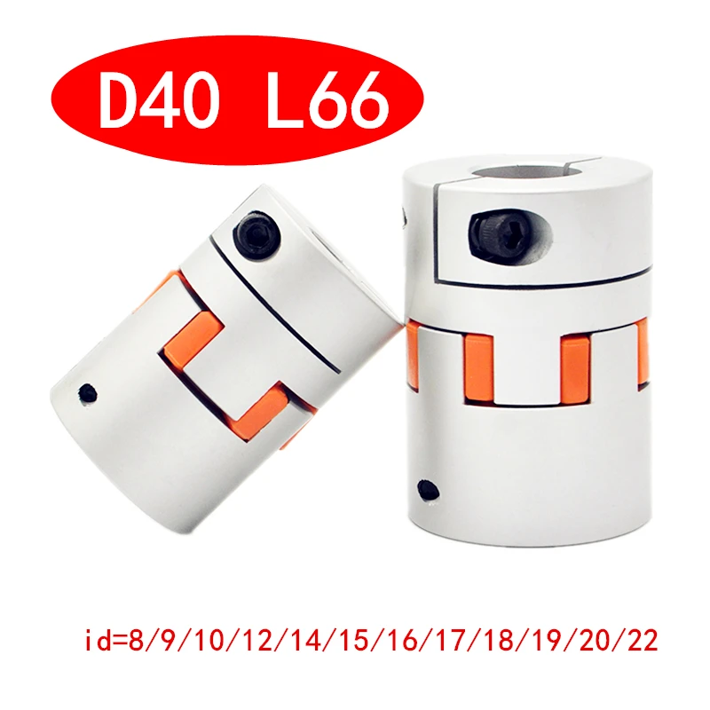 

1pc Flexible plum clamp coupler D40 L66 shaft size CNC Jaw shaft coupling ID 8 10 12 12.7 14 15 16 17 18 19 20 22mm