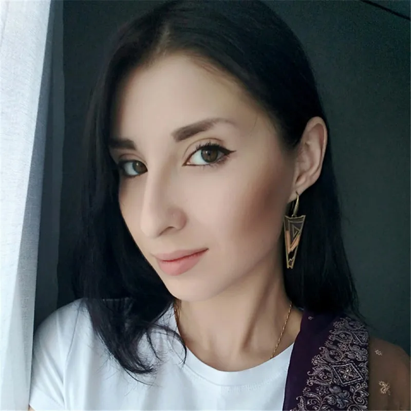 Женские серьги в античном стиле яркие винтажные квадратные Крючки с красной