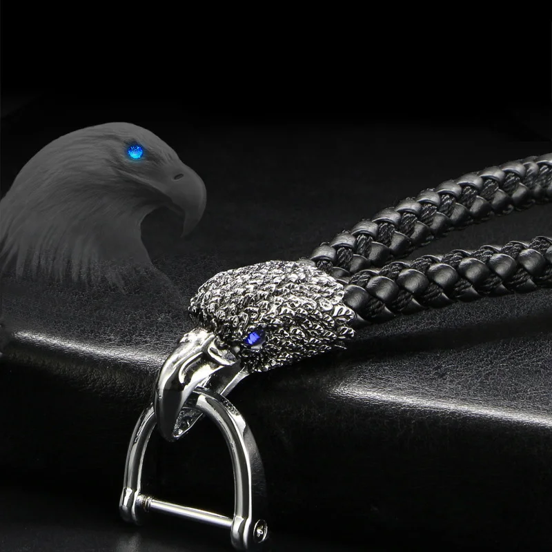 

Car-styling Leather Metal Keyring Keychain Key Chain Eagle Shape Car Accessories for Kia Rio K2 3 Ceed Lada Vesta Volvo Xc60 S60