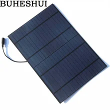 BUHESHUI PET 10W 18V Solar Panel Solar Modul Polycrystalline Solar Cell For 12V Battery Charger With 5521 DC Bus Free Shipping