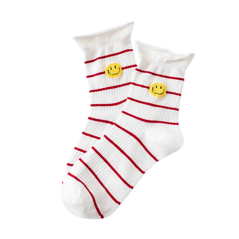 Модные женские зимние носки, 1 пара удобные повседневные хлопковые короткие носки в полоску, футбольные носки# 2s26FN - Цвет: B