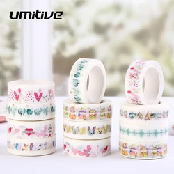 Umitive – bande adhésive japonaise pour Scrapbooking, 15MM x 6M, 1 pièce, Washi, décoration, papeterie, couleur aléatoire 