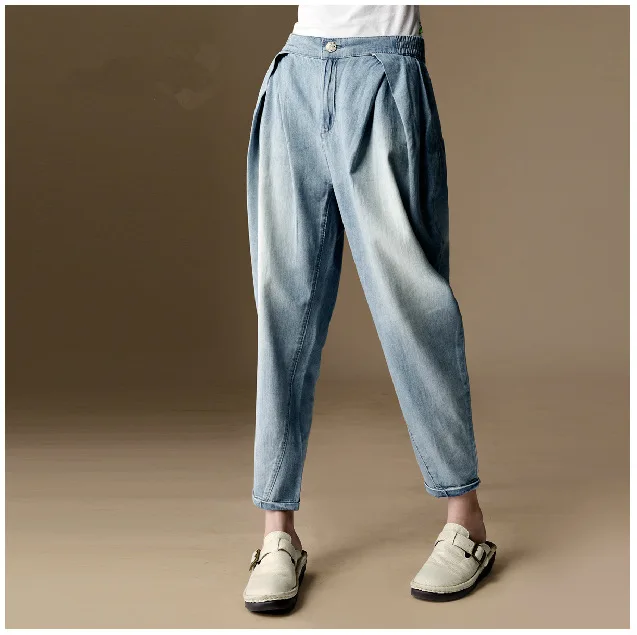 Best price at $101 Cheap BOHOCHIC Artistical Original Design High Waist Loose Spring Autumn Thin Women Jeans Trousers Harem Pants CS0012C Boho Chic
