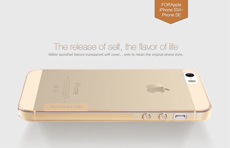 Чехол для Apple iPhone SE, 4,0 дюймов, Nillkin, серия "Природа", Ультратонкий чехол из ТПУ для iPhone SE, 5S, мягкая задняя крышка