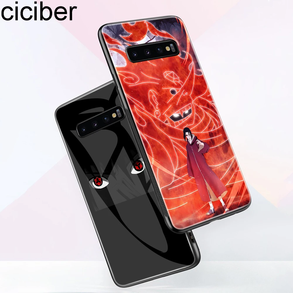 

ciciber Tempered Glass Phone Case for Samsung Galaxy S10 S10+ S10e Plus Lite Hard Back Anime Relief naruto Cover Funda Coque