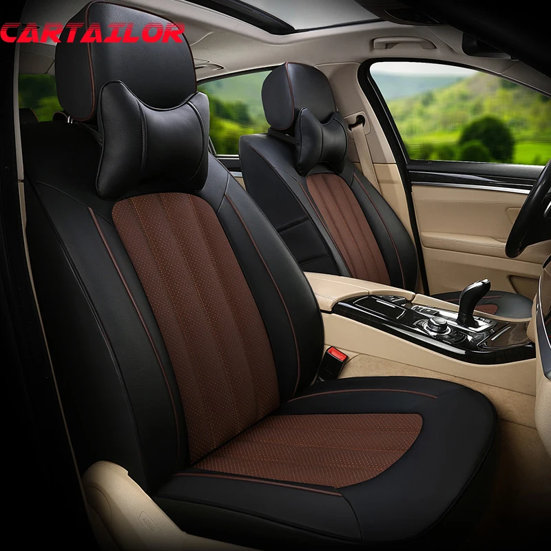 

CARTAILOR Car Styling Seat Cover Set Cowhide & Artificial Leather Seats Supports for Jeep Patriot Car Seat Covers & Accessories