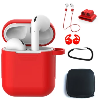 

Silicone Earpod Case AirPod 6 in 1 Suits 5 in 1 ForBluetooth Wireless Headphone Accessories i60 i80 tws Earphone Anti-lost Rope