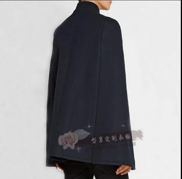 S-XXXL! Новая модель куртки с хлопковой подкладкой в Корейском стиле, сезон осень-зима мужской Свободный плащ татуировки шерстяное пальто мужские Пальто из толстой шерсти
