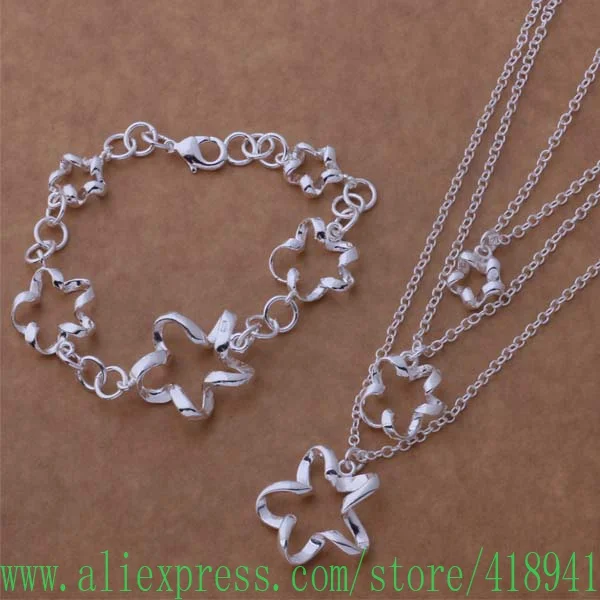 

925 sterling silver Jewelry Sets Bracelet 060 + Necklace 547 /efcamwja bgeajxla AS234
