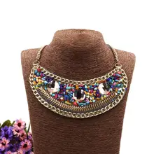 Женское этническое ожерелье-ошейник, винтажное Ювелирное колье, цепочка с подвесками, богемное ювелирное изделие, этнический бисер, ручная работа, Новинка