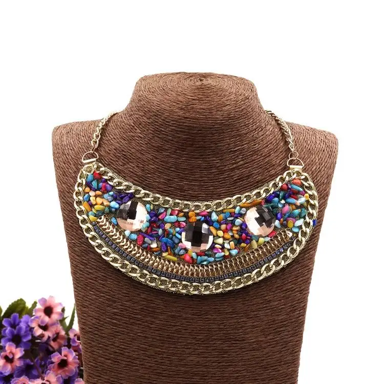 

Women Ethnic Collar Necklace Bib Choker Vintage Jewellery Chain Pendants Bohemian Jewelry Statement Tribal Beading Handmade New