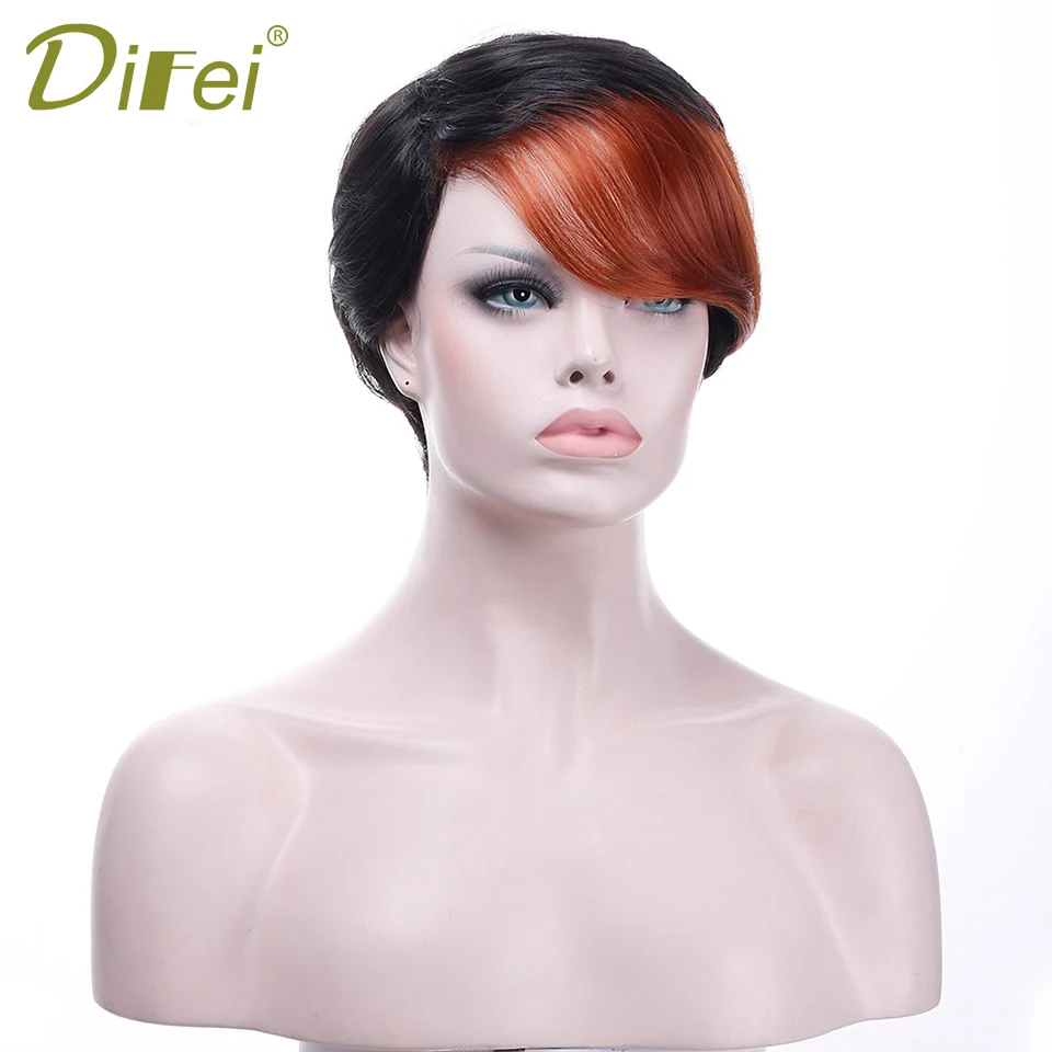 DIFEI Short Hair Two Colors Synthetic High-Temperature Fiber Wig Halloween Party Women's | Шиньоны и парики