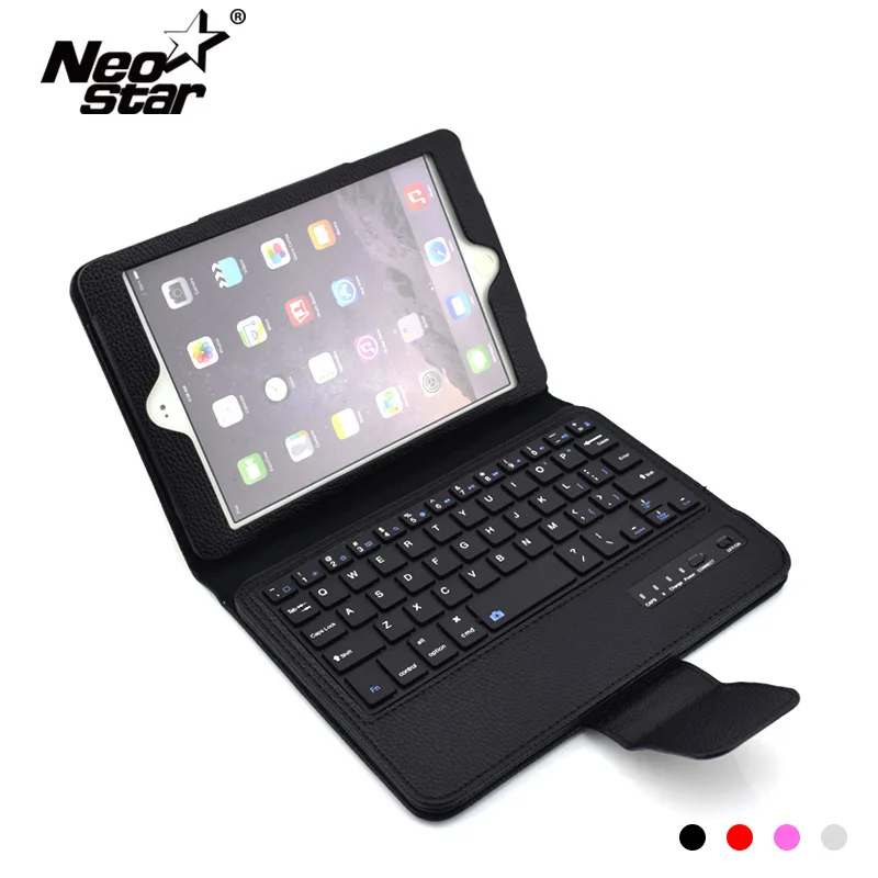 

Removable Bluetooth Keyboard Case For IPad Mini 1 2 3 7.9" Tablet Auto Sleep / Wake With Film + Stylus Pen