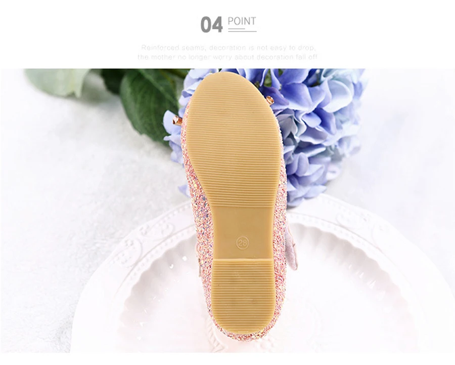 Sapatas dos Miúdos Meninas para a Festa de Dança de Couro Iyeal Meninas Sapatos Princesa Ouro Rosa Sliver Menina Único 24 Mamãe e Bebê
