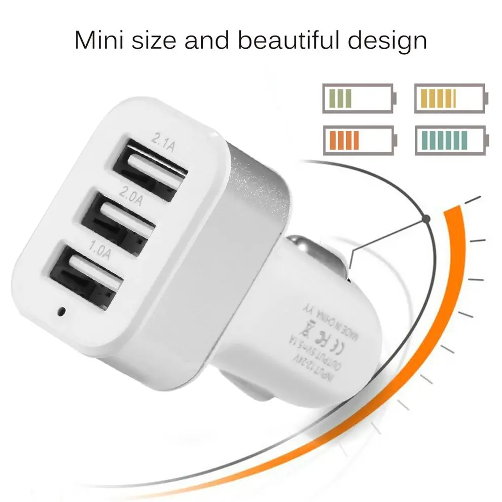 

8 pcs Charger Adapter 3 USB Car Universal 3 Port 2A 2.1A 1A for Mobile Phone