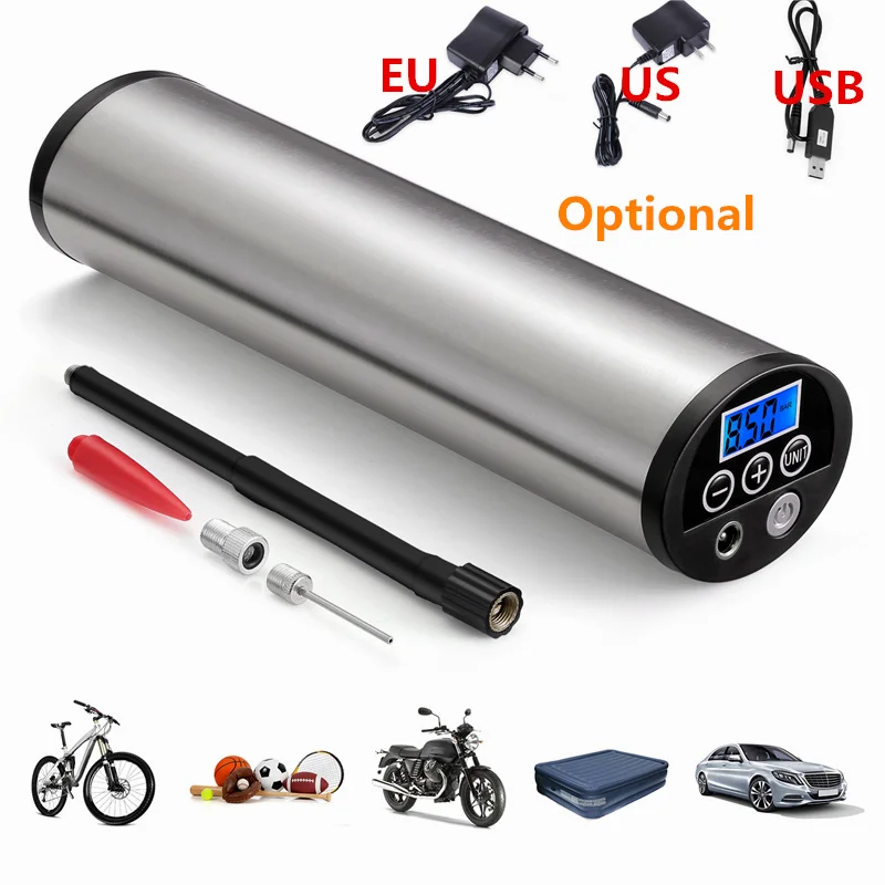 

150 PSI Smart Portable Rechargeable Electric Air Inflator with Digital Display Tire Pressure US EU PLUG for Bike Car Toy Ball