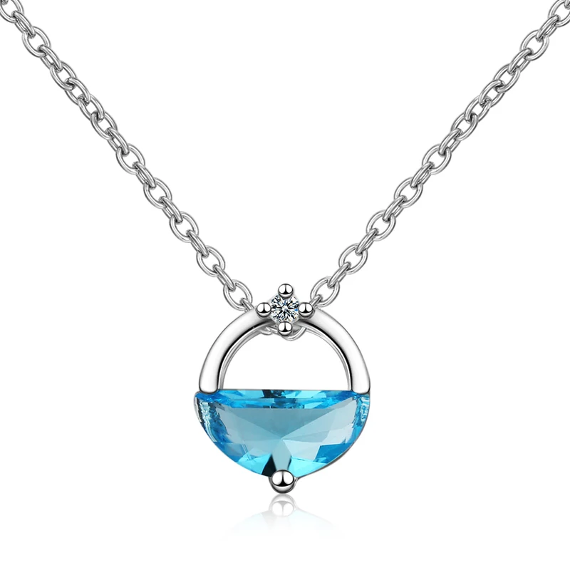 

Everoyal Vintage Silver 925 Girls Choker Necklace Jewelry Female Fashion Crystal Round Pendant Necklace Girls Party Accessories