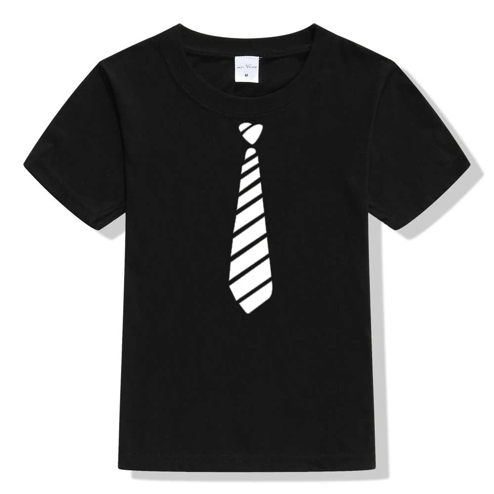 Детская футболка в стиле Харадзюку детская футболка уличная Модная одежда с объемным рисунком классический костюм джентльменские футболки с галстуком-бабочкой забавная футболка для мальчиков и девочек