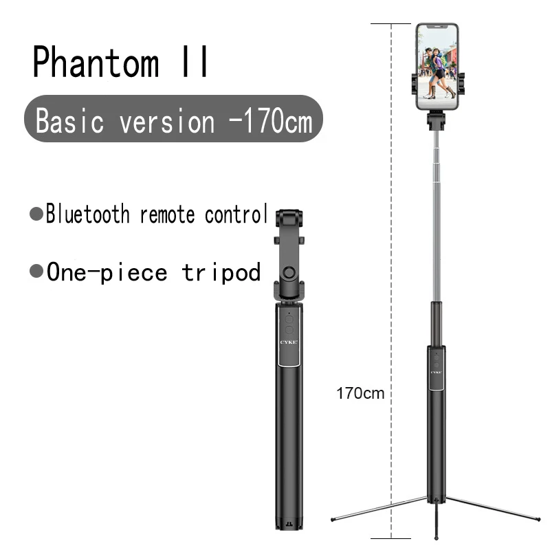 CYKE роскошный беспроводной Bluetooth селфи палка интегрированный штатив Bluetooth пульт дистанционного управления селфи палка три в одном заполняющий свет - Цвет: 1