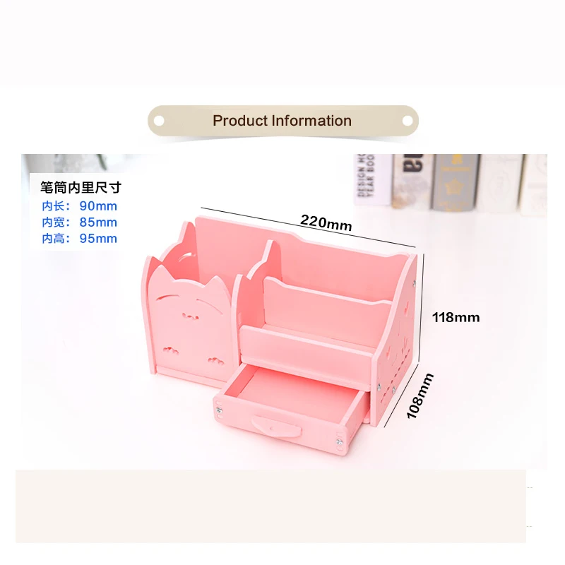 Cena Muiti funkcja DIY biurko szkolne Pen ołówki szuflada schowek na okulary Box stół prosty ołówek uchwyt półki materiały biurowe