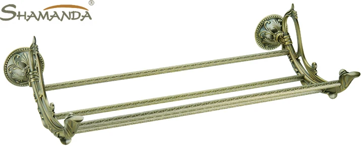 

Free shipping-European style Luxurious Antique Bronze Towel Shelf With Bar ,Towel Bar /bathtowelholder towel rack-66010B