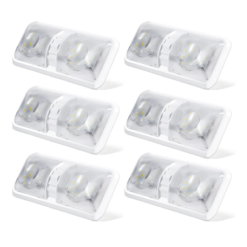 

Kohree 6pcs 6w 12V Car Ceiling LED Light Trailer RV Camper Car Interior Lights Fixture Lighting Easy Installation Natural White