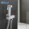 Frap 1 Set Solid Brass Single Cold Water Corner Valve Bidet Function square Hand Shower Head Tap Crane 90 Degree Switch F7502 ► Photo 1/6