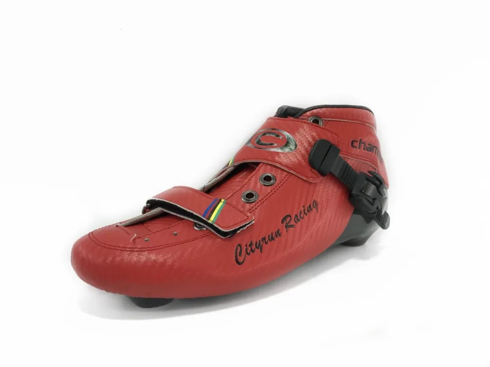 المهنية الكربون الألياف سرعة أحذية تزلج الكبار/الطفل سباق على الجليد أحذية CITYRUN مضمنة التزلج الأزرق الأصفر الأحمر حذاء أسود