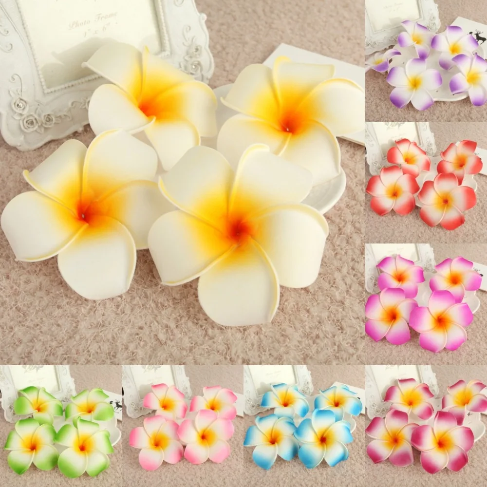 

100*pcs 9cm Foam Plumeria Flower Heads For Shoes Hair Clip Home Party Wedding Decoration