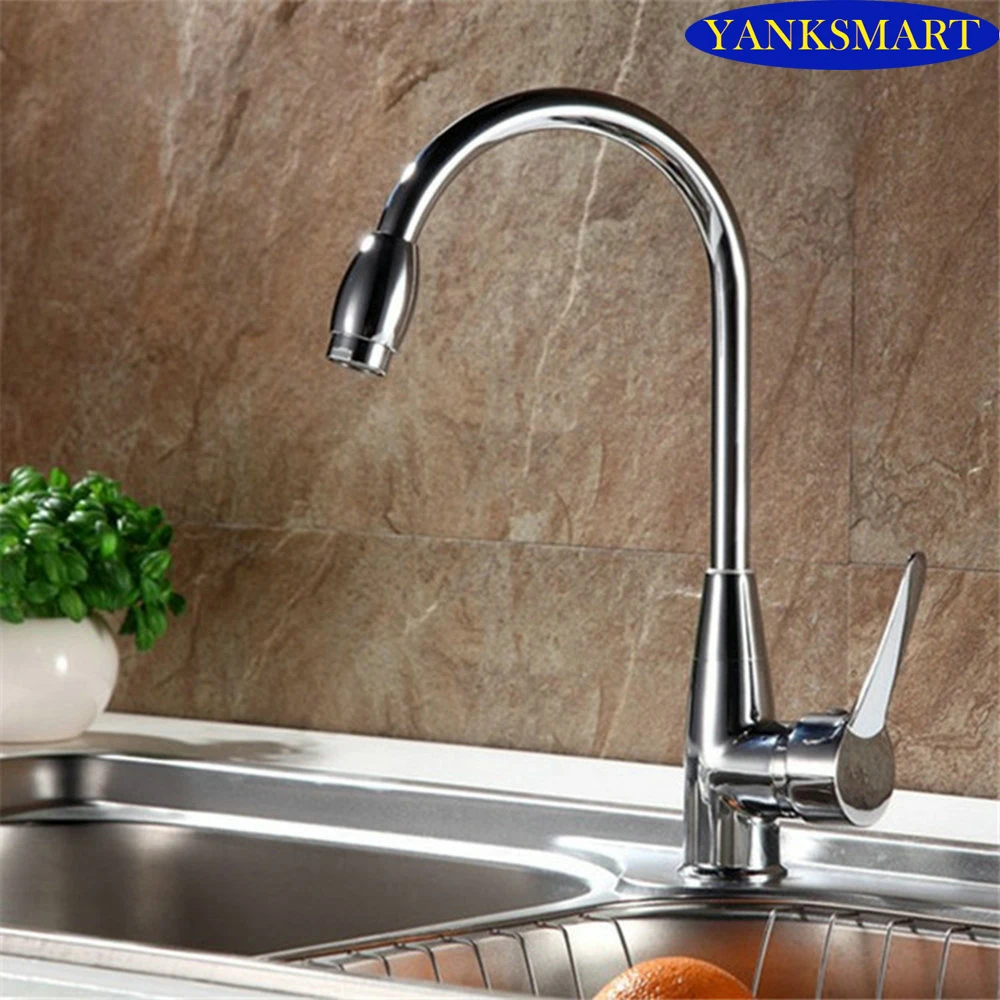 360 Swivel Kitchen Basin Sink Mixer Tap Fashionable Chrome Counter Top Kitchen Faucet Mixer Single Handle