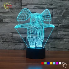 Новинка Luminaria 3D лампа Животные Слон СВЕТОДИОДНЫЙ Ночник детская кровать свет детская комната светодиодный детский ночник лампы, украшение для дома