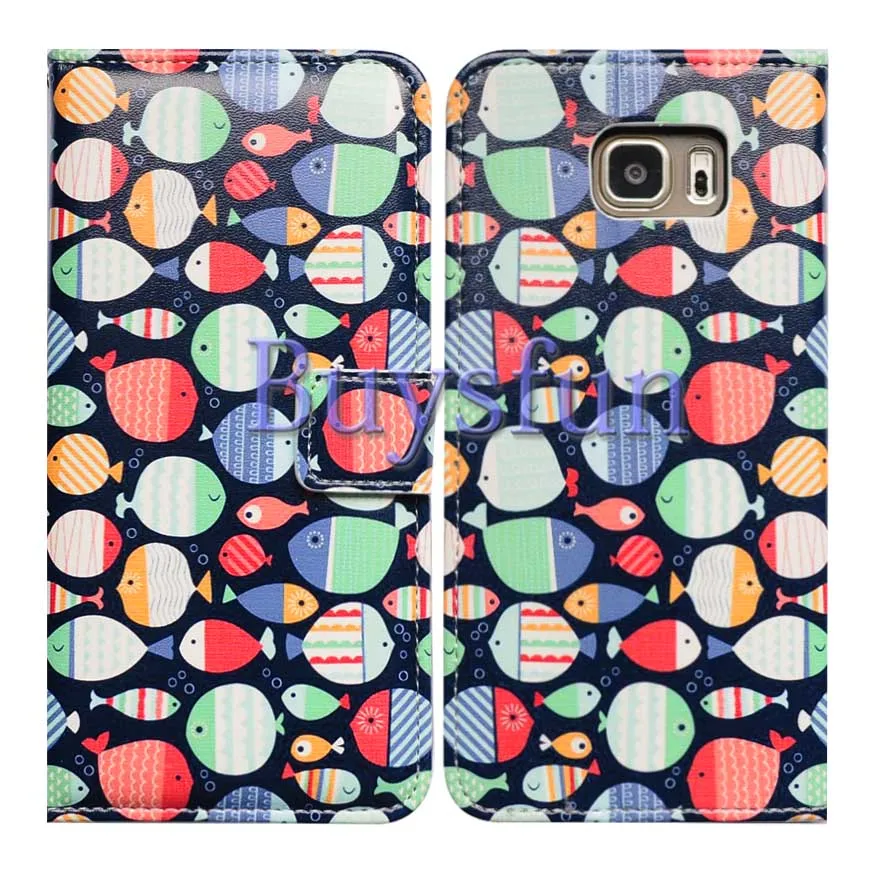 Bcov Мультфильм Рыбы Кожаный Бумажник Аргументы За Крышки Samsung Galaxy S7 Край 103020977 |