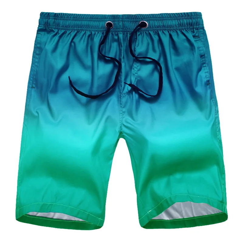 Litthing Men's Beach Shorts Summer Water Sports Trainning Surfing Trunks Quick Dry Gradient Shorts Elastic Drawstring For Male