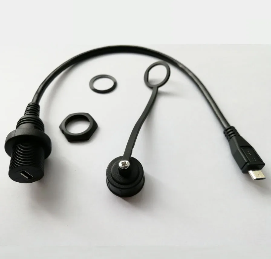 10 шт. х панельный разъем Micro USB 2 0 водонепроницаемый кабель IP67 5-контактный