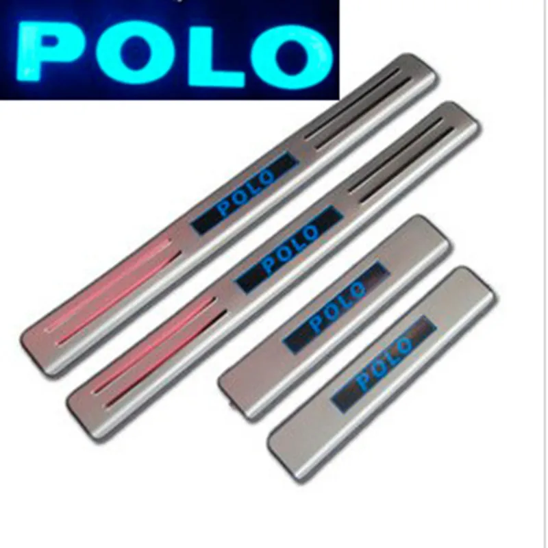 

Car styling stainless steel LED Scuff Plate / Door Sill for 2011-2017 Volkswagen POLO Auto parts