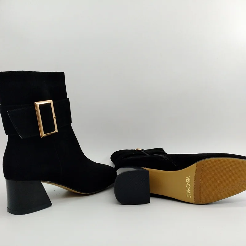 Suede angle boots VENCHALE 2017 Ankle high-end ank