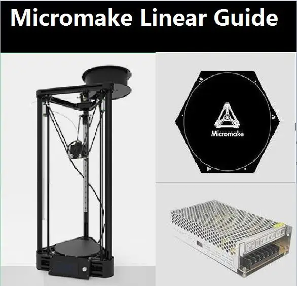 2016 Micromake 3D Printer Linear Guide DIY Kit Kossel Delta Auto Leveling Metal Printer injection version of delta parallel arm