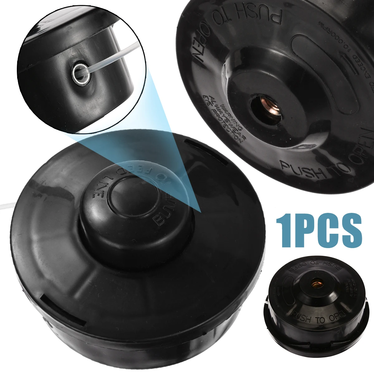 Universal Nylon Brush Cutter Head Lawn Mower Bump Spool Grass Trimmer Head Thread Line Black For Garden Tool