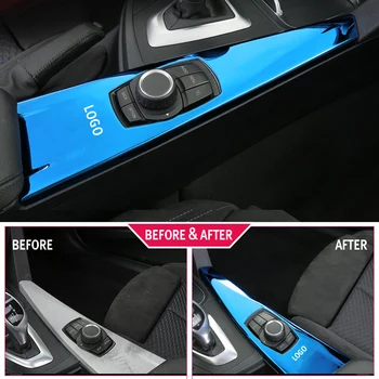 

Car Accessories Modified For BMW 3 series GT F30 F31 F32 F34 F36 Central Armrest Multimedia Panel Cover Trim Sticker M 2013-2016