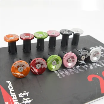 

Fouriers Bicycle Handlebar Ends Expanding Plugs For MTB Screw on plugs CNC Alloy + Plastic Cap Kit Fit Inner Grips Plug the plug