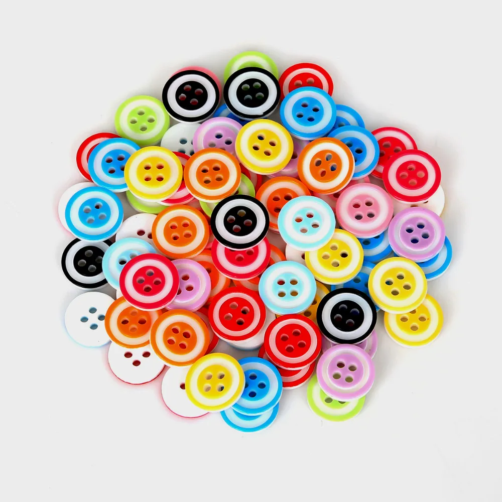 

50pcs/lot 12mm Colorful Round Resin Buttons Sewing Tools Decorative Button Scrapbooking Craft DIY Apparel Accessories