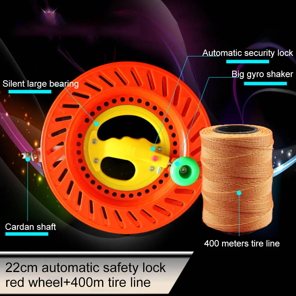 22/25 см катушка для воздушного змея огонь колеса 400/700 м FlyingTwisted строки круглый красный ручка с замком безопасности Кайт аксессуары