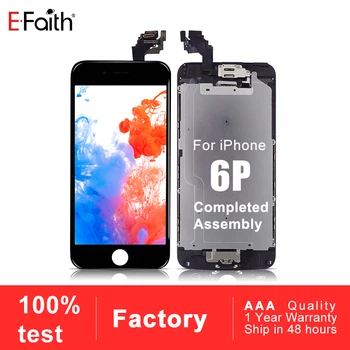 

EFAITH 50PCS AAA Full Set LCD Or Display For iphone 6 Plus 6P Touch Screen With Home button + Front camera Assembly & Free Ship