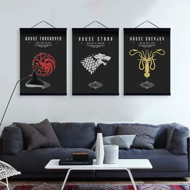 Game Of Thrones A4 Family Houses Posters Pop TV Wall Art Pictures Vintage Home Decor Canvas Painting No Frame