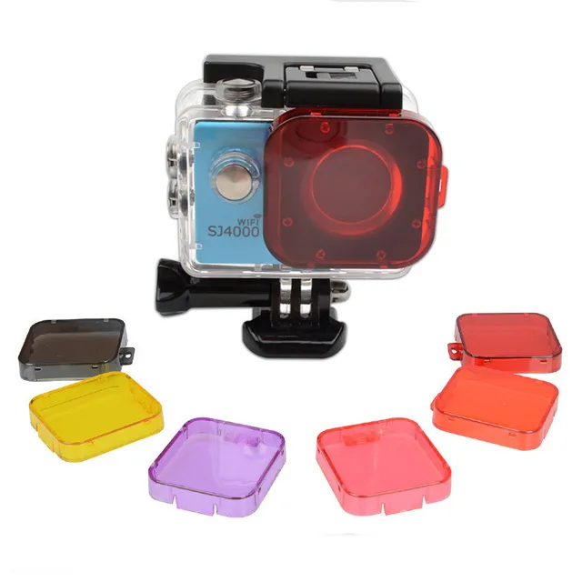 Special Offers Waterproof Case Diving Filter Yellow Red Purple Grey Pink Orange Underwater Dive Filtors for SJCAM SJ4000 SJ4000WIFI
