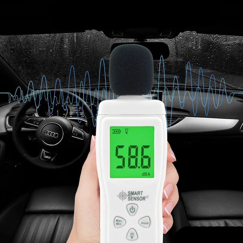Автомобильный измеритель шума, децибел для автомобиля, профессиональный ручной измеритель уровня звука, обнаружение звука шумомер