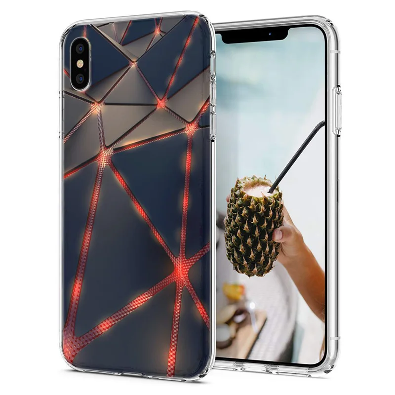 Забавный Мягкий ТПУ для iPhone 6 7 8/Plus X XS XR Max чехол Чехлы Цветной силиконовый рисунок