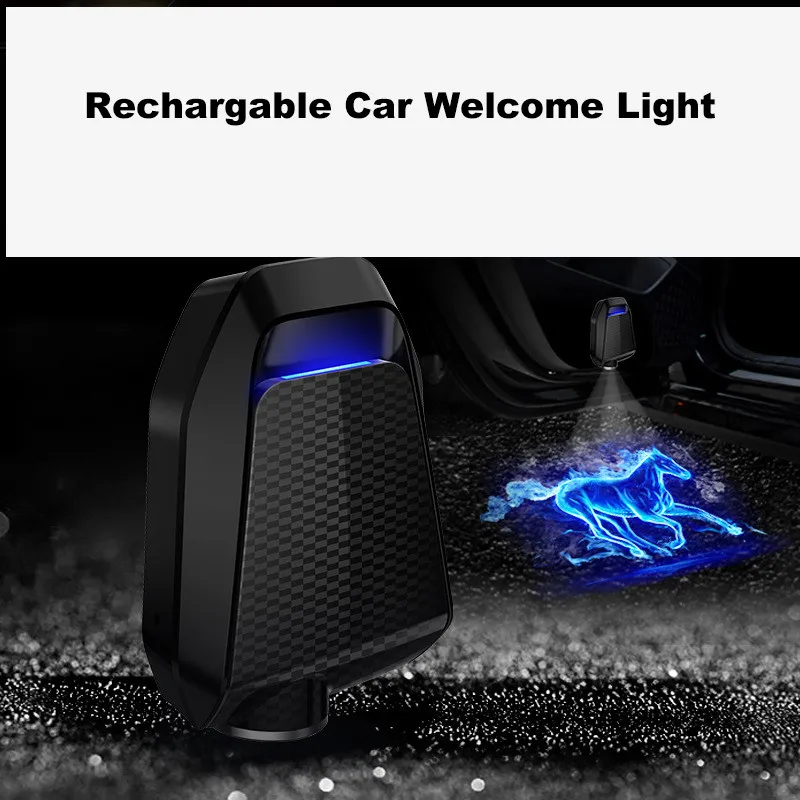 2 шт. перезаряжаемый Автомобильный Дверной приветственный светильник светодиодный Автомобильный Дверной декоративный светильник лазерный проектор логотип Призрак Тень Лампа для Toyota для Ford