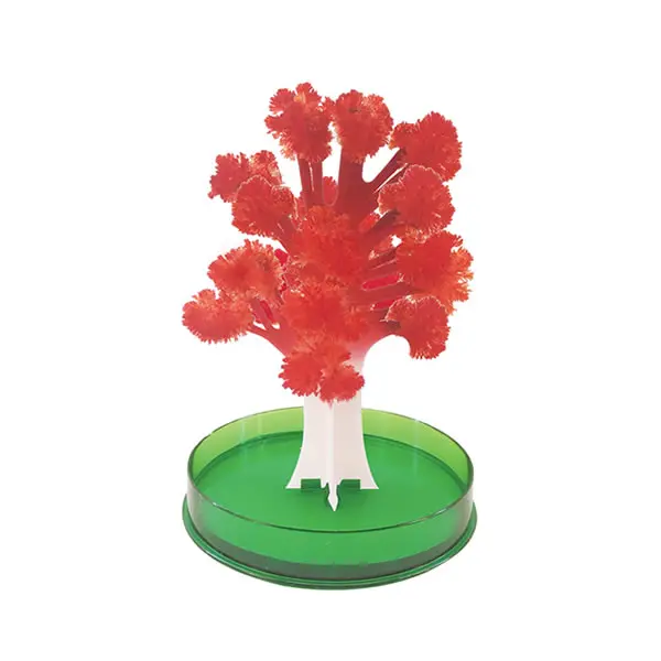 iWish 2019 12x10cm DIY Visual Red Magic Growing Paper Maple Crystals Tree Magical Grow Christmas Trees Kids Toys For Children